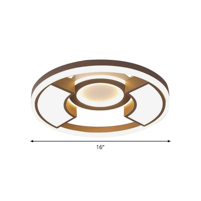 Acrylic Round Flush Ceiling Light Modern Style 16"/19.5" Dia LED White Flush Mount Lighting in Warm/White Light