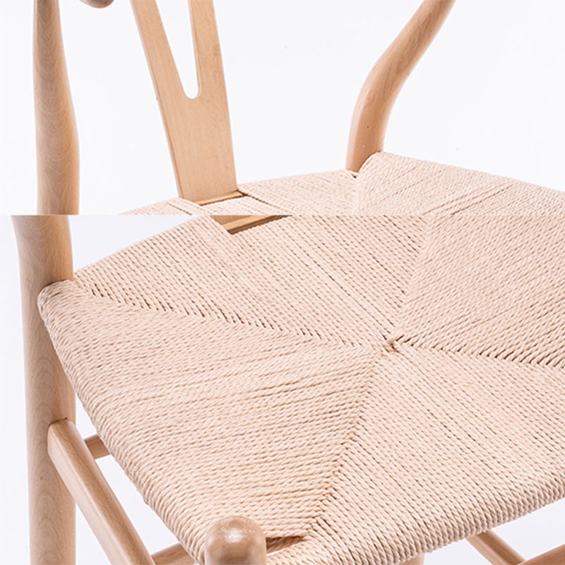 Scandinavian Wood Counter Stools Low Back Indoor Single Bar Stool with 4 Legs