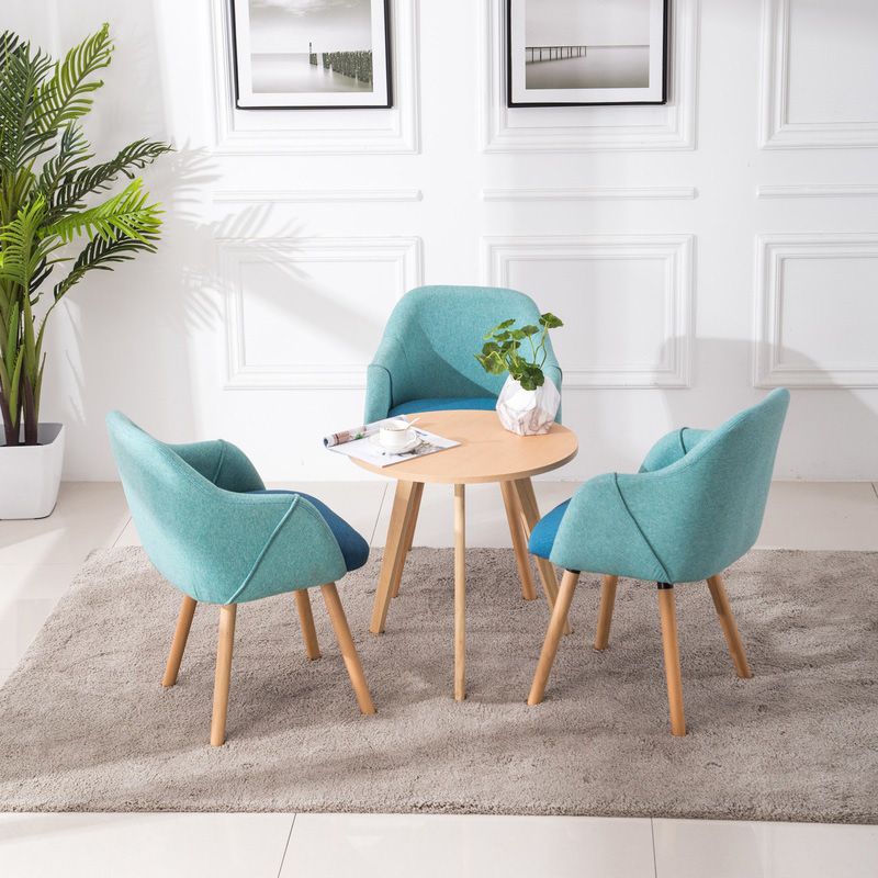 Nordic Style Solid Wood Dining Room Chair Upholstered Arm Chair for Home Use