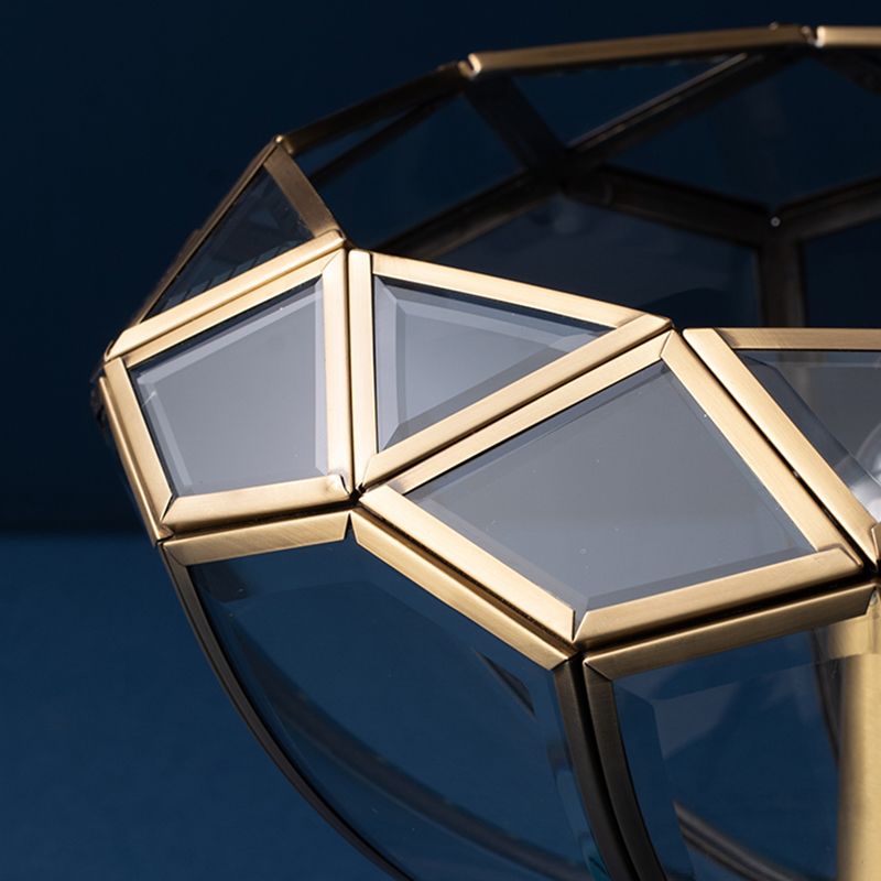 Traditionelle Schalenform Deckenbehandlung 1 Licht durch klare Glas Halbmontage Beleuchtung in Messing