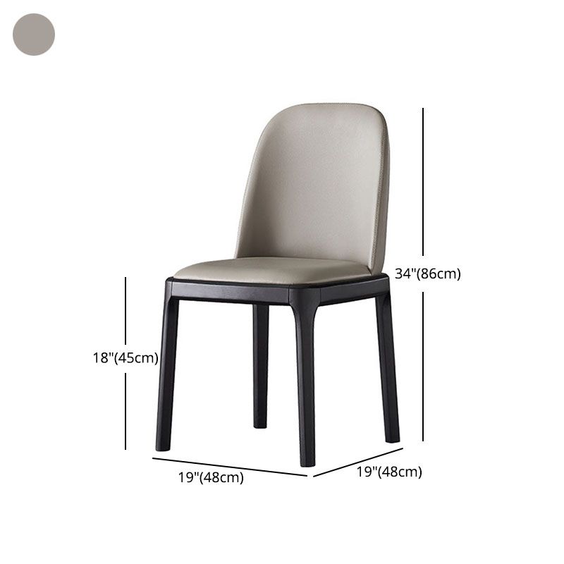 Silla de comedor contemporánea, silla sin brazos con patas de madera para cocina