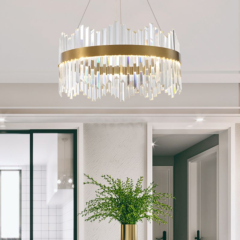 Lampadari moderni per la sala da pranzo circolare di illuminazione sospesa con tonalità cristallina