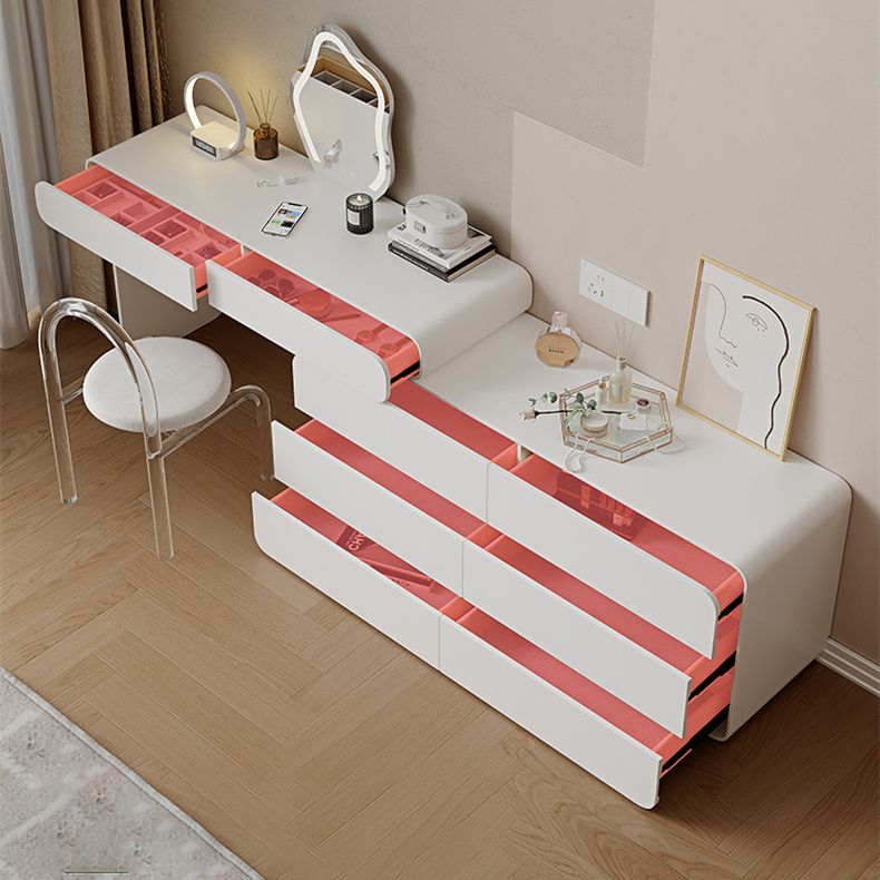 15.74" Wide Make-up Vanity White Makeup Vanity Desk Table with 5/8 Drawers