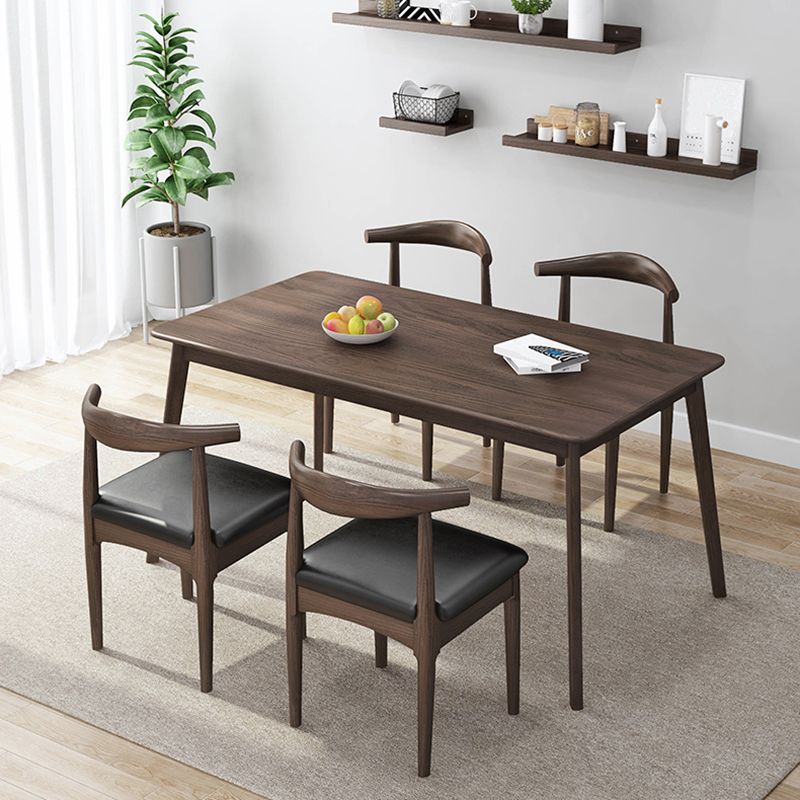 Silla de comedor de estilo tradicional, silla individual lateral sin brazos de cocina con patas de madera