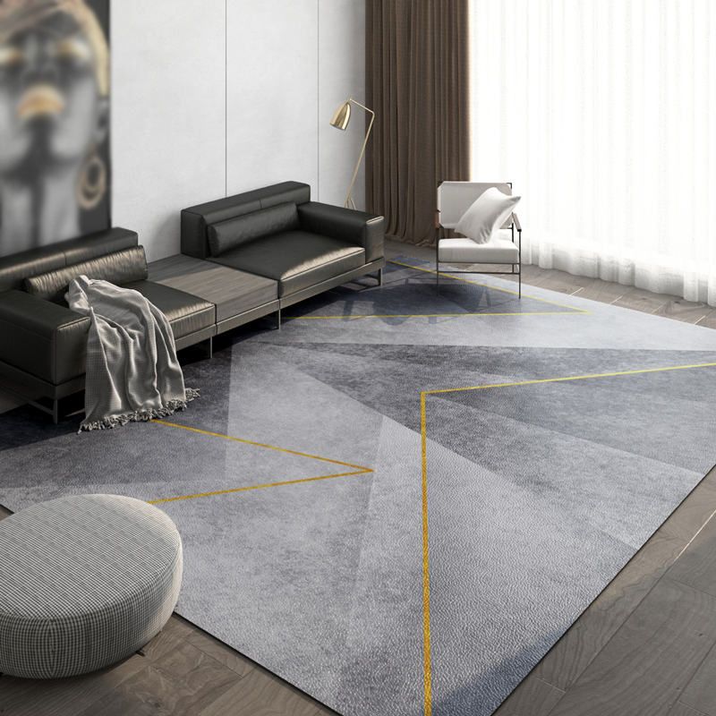 Grijs modern tapijt polyester grafisch binnen tapijt vlekbestendig tapijt voor woonkamer