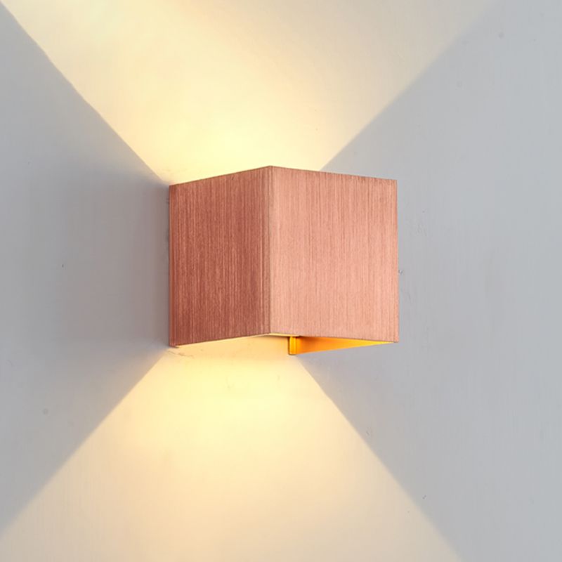 Contemporary Style Square Wall Mounted Light Metal 2 Lights Wall Washer Sconce