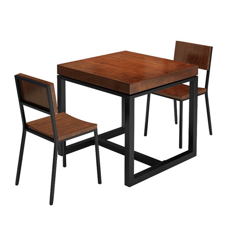 Tavolo da cucina in legno in legno massiccio industriale Tavolo quadrata marrone per sala da pranzo