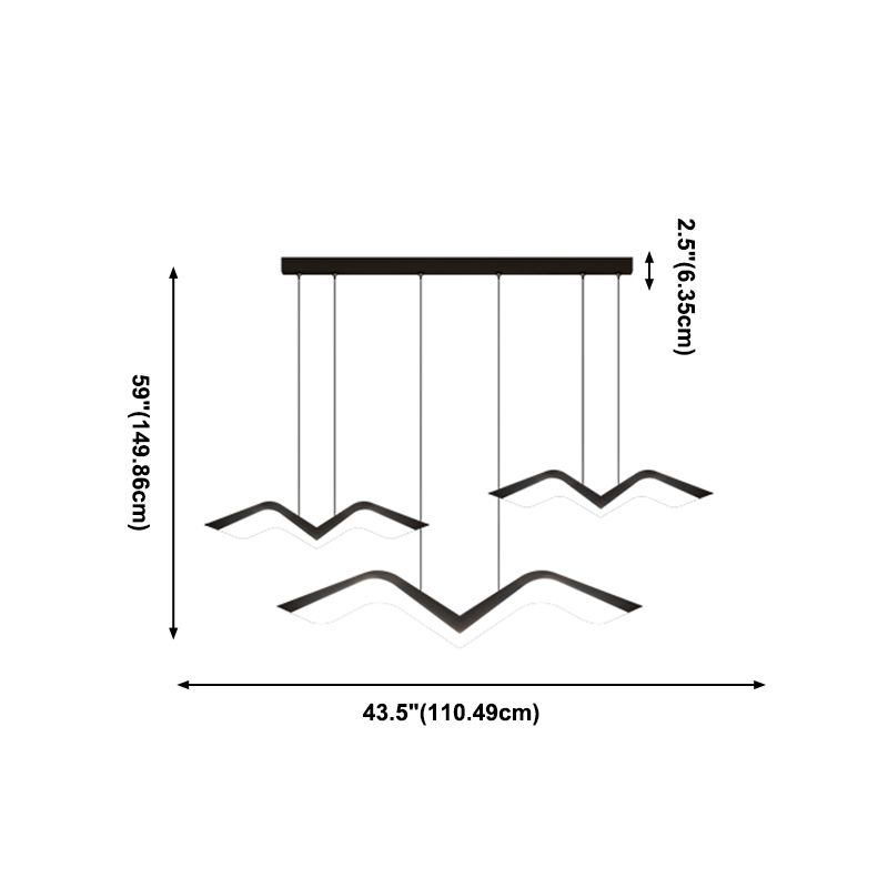 Nordic Style Seagull Shape Island Light Black LED Island Light pour la chambre