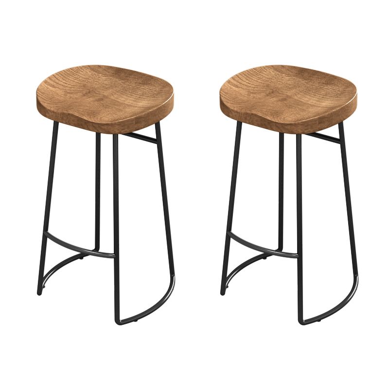 Brown Pine Wood 1/2/3 Pcs Bar Table Set with Wooden Stools for Home