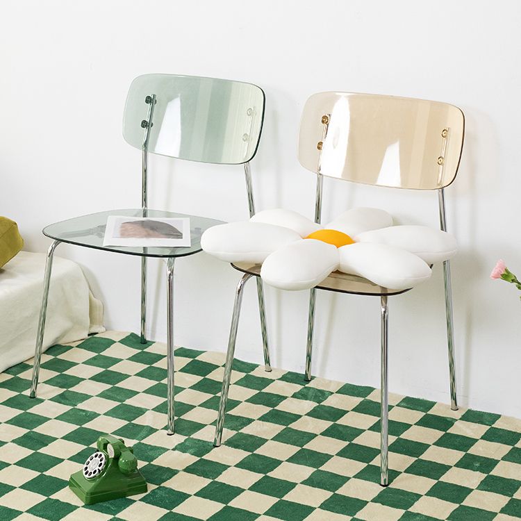 Chaises de salle à manger en métal de style nordique chaise sans bras en plastique pour restaurant