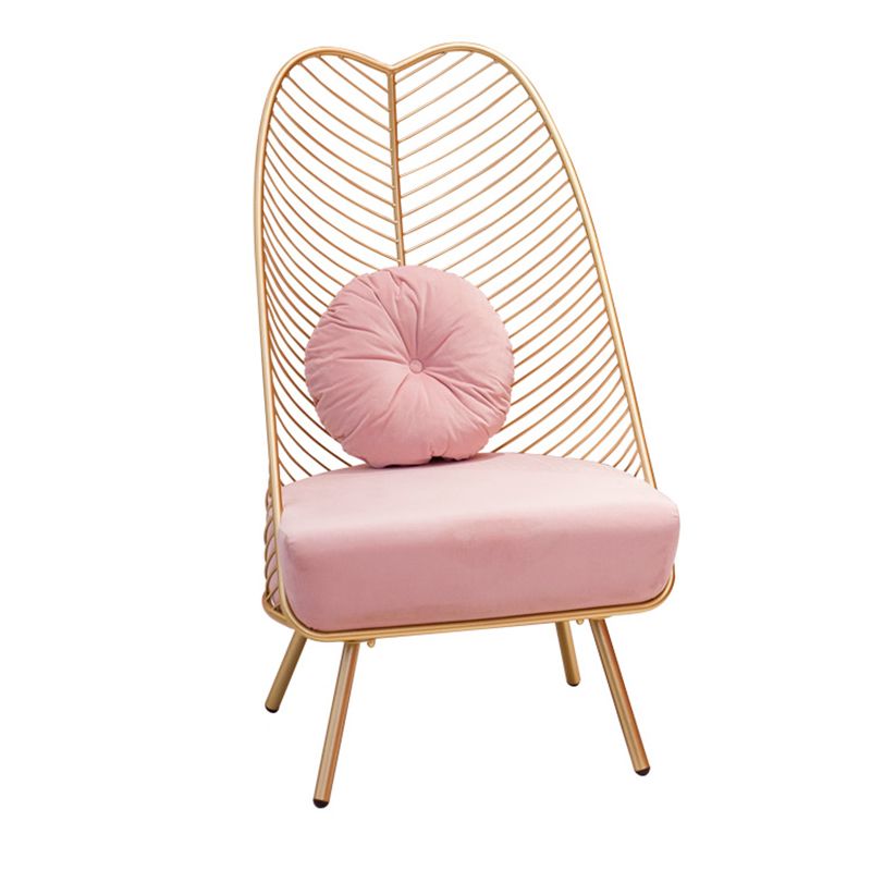 Glam 23.6" Wide Pillow Back Metal Frame 4 Legs Armless Chair