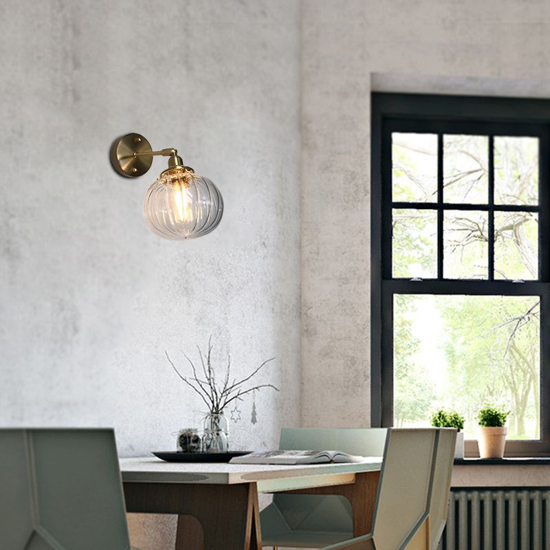 Luce di montaggio a parete di zucca industriale 1 blu blu/verde/trasparente appuntamento con lampada con applique di vetro prismatico per il ristorante