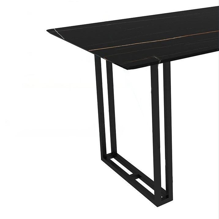 Modern 1/5/7 Pieces Dining Set Sintered Stone Dining Table with Leather Chairs