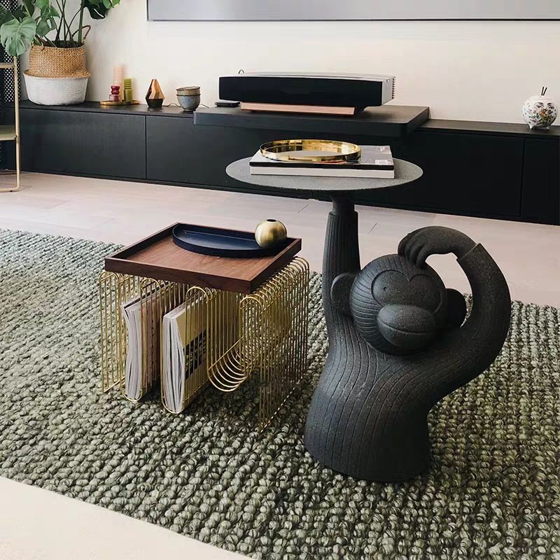 12" Wide Pedestal Round Metal Single Tray Top Coffee Cocktail Table