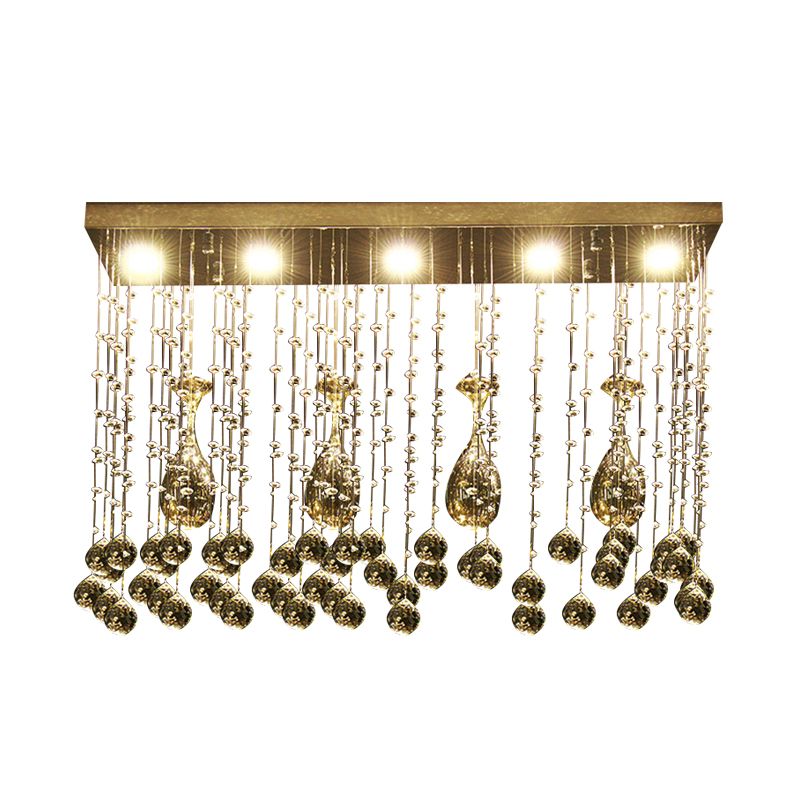 Luminaire encastré chromé LED moderne monté au plafond en cristal incrusté, 25,5 "/ 31,5" / 39 "de long