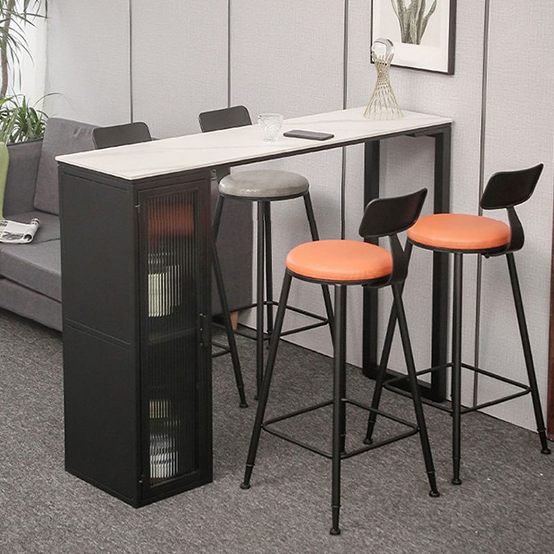 Contemporary Dining Stools Armless Bar Stools with Metal Base