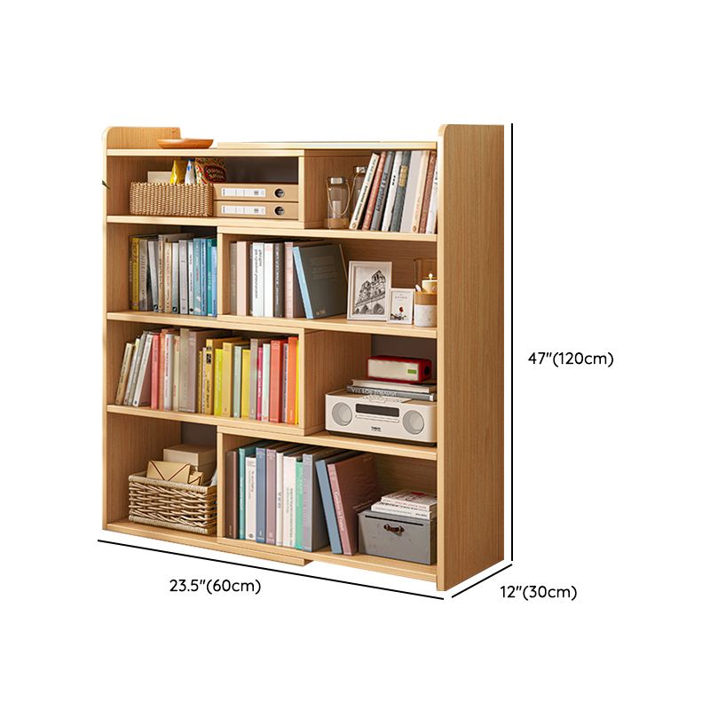 Contemporary Solid Wood Cubby Storage Bookcase Open Back Bookcase