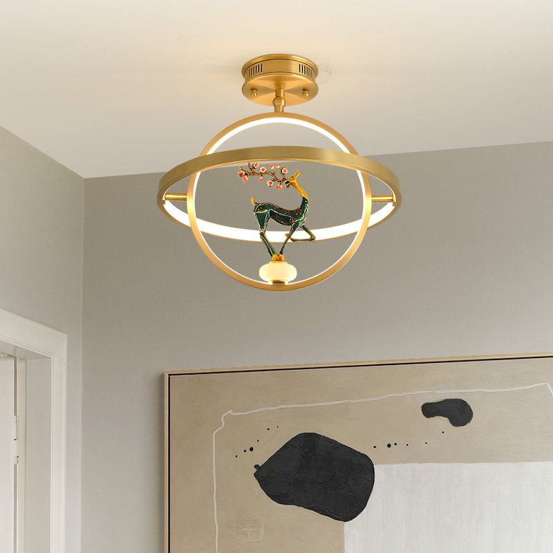 Modern Style Linear Shade Ceiling Light Metal Ceiling Light Fixture for Bedroom