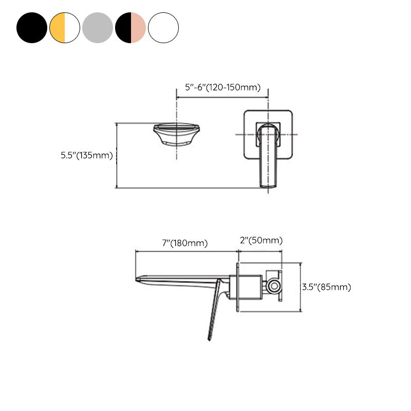 Wall Mounted Bathroom Faucets Glam Style Lever Handles Faucets
