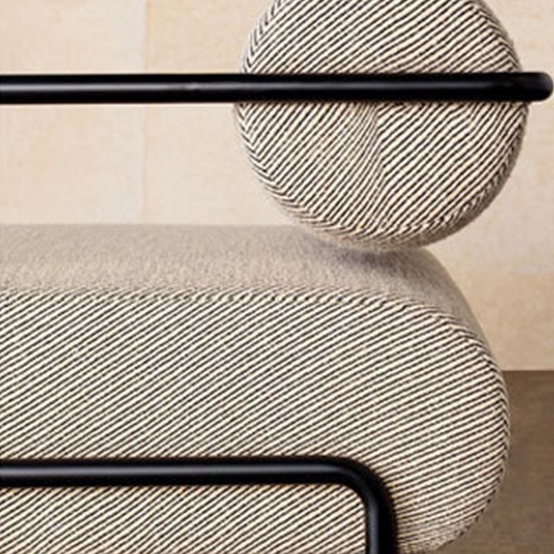 Industrial Style 26"Wide Fixed Back Metal Base Sponge Arm Chair