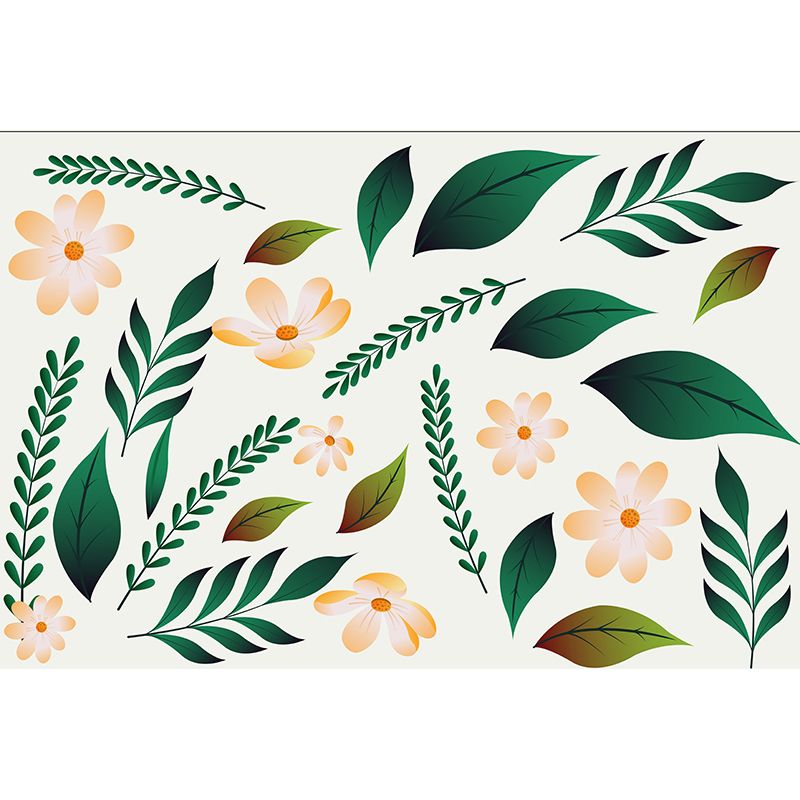 Environment Friendly Murals Wallpaper Tropical Style Leaves Murals for Home Decor