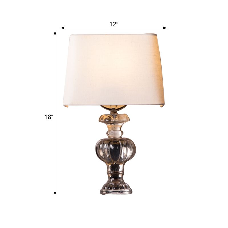1 Light Wall Lighting Idea Minimalism Trapezoid Fabric Sconce Light in White for Bedroom