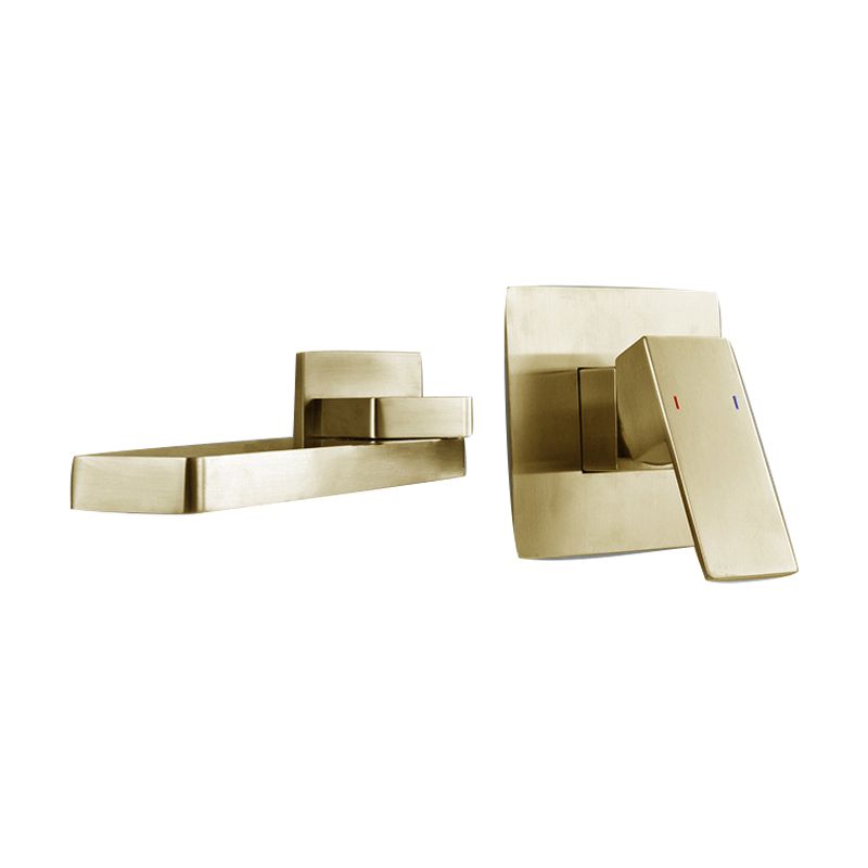 Light Luxury Wall Mounted Bathroom Faucet Lever Handle Sink Faucet