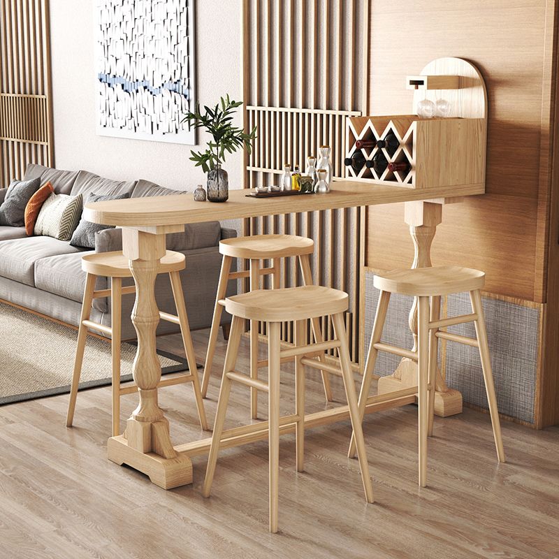 1/2/5 Pieces Irregular Shape Pub Table Set Modern Wooden Counter Table with Set