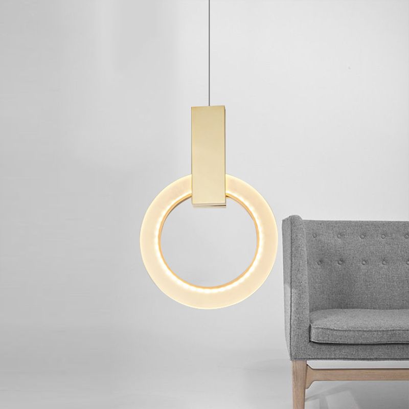Luz de colgante de anillo de oro de 8 "/12"/16 "Luz de techo acrílico Ligero 1