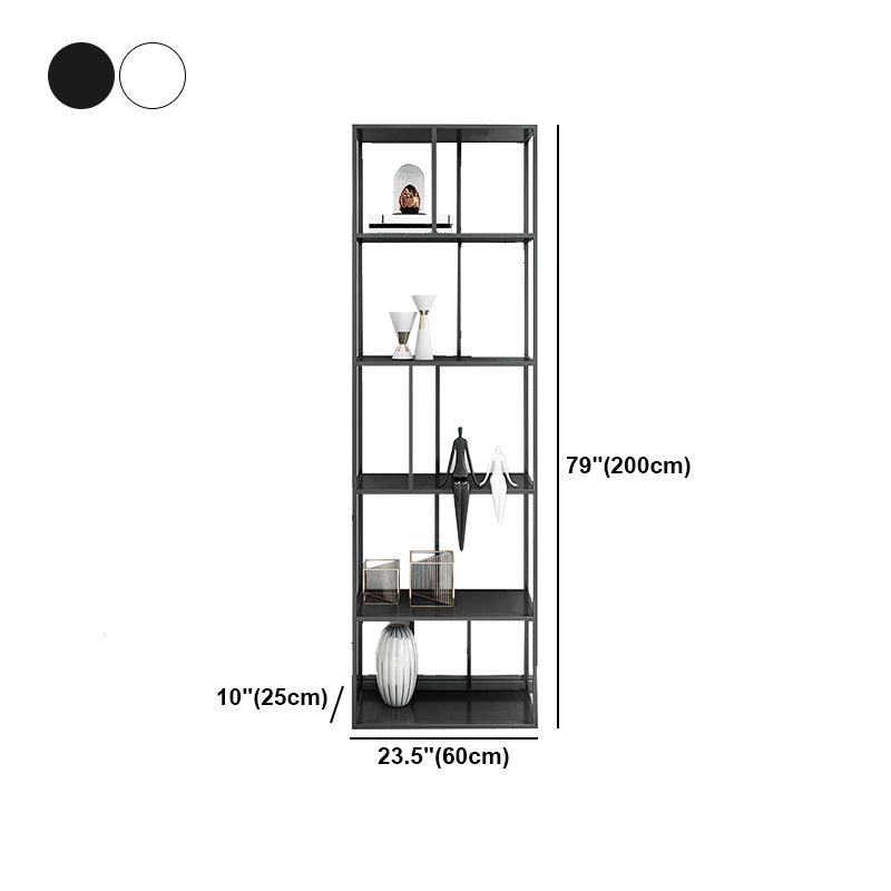 Metal Industrial Etagere Bookshelf Iron Iron Open Vertical Bookshelf for Office