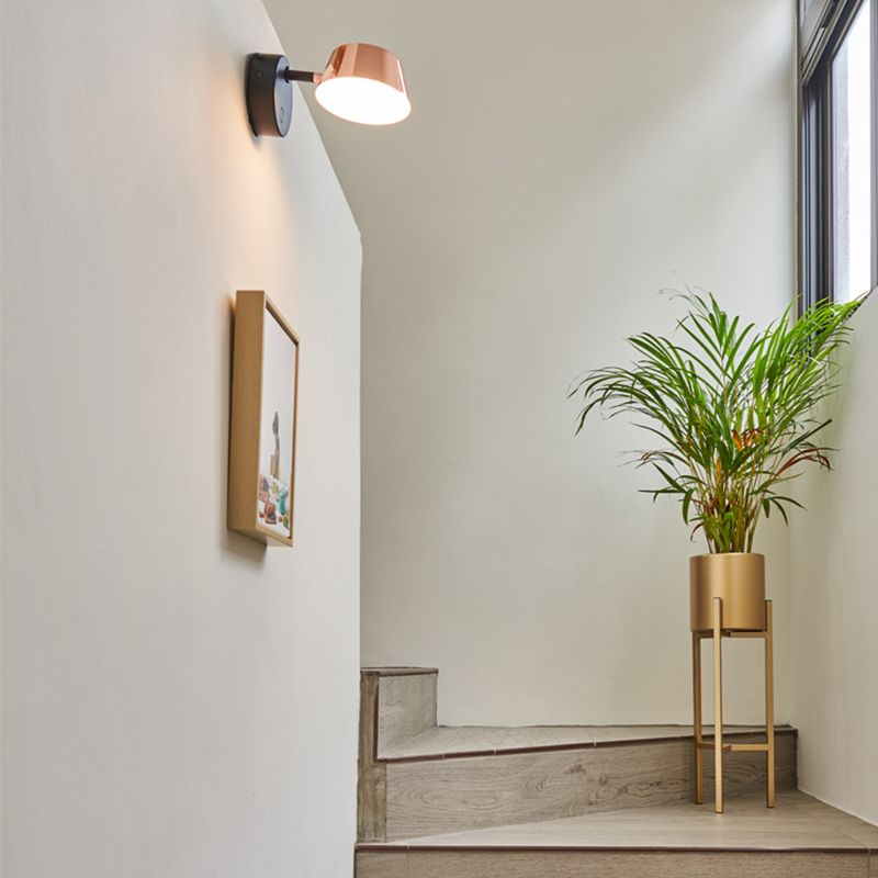 1-Light Modern Circle Reading Wall Lights Metal Wall Mounted Lamps for Bedroom