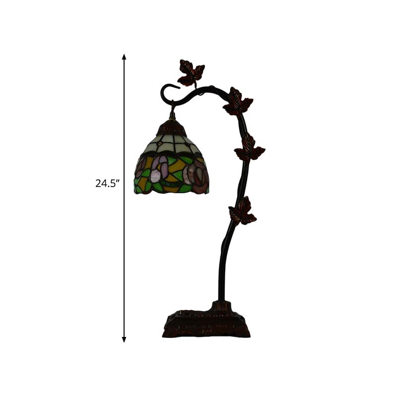 Rose / blanc / libellule table de chevegade méditerranéenne en vitrail simple tête de table marron avec bras de pont