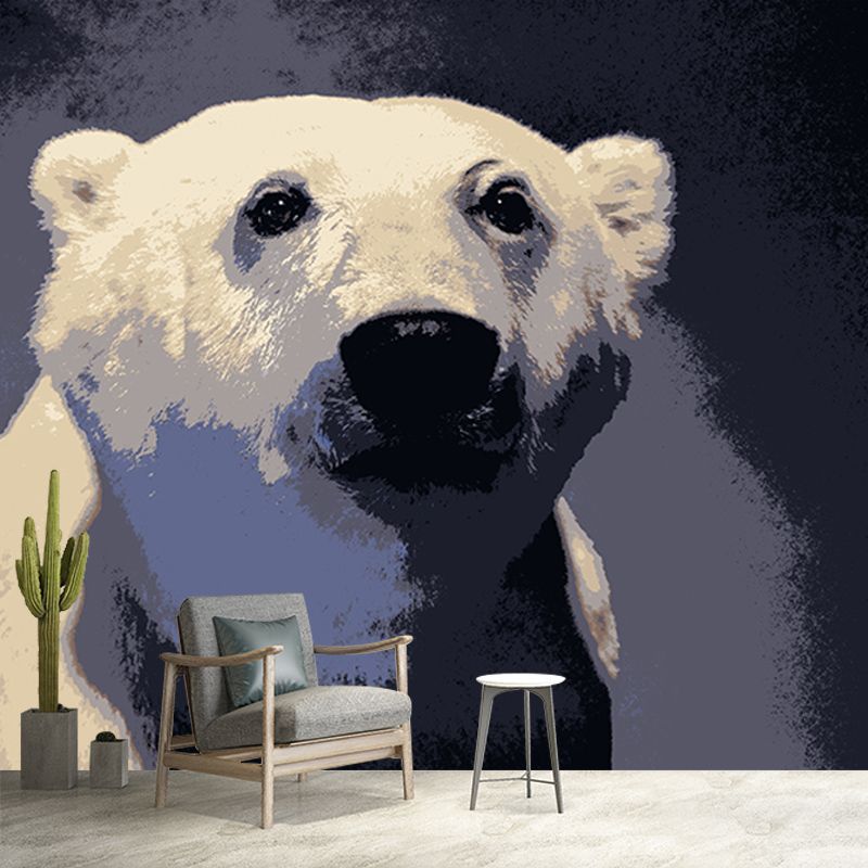 Bear Animal Mural Moisture Resistant Wall Art for Living Room, Custom Size Available
