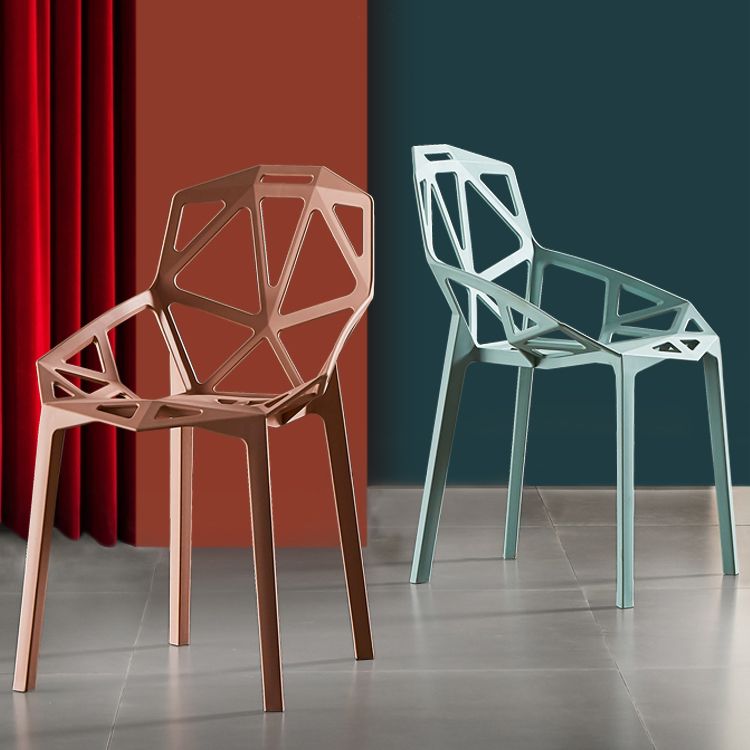 Salle d'étude moderne Chaise latéral de croix en plastique Matte Finish Plastic