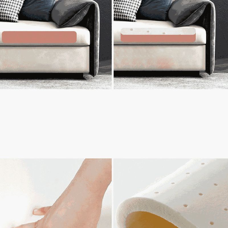 Contemporary Faux Leather Pillow Top Arm Sofa Bed for Living Room