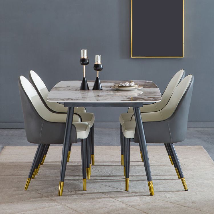 Sintered Stone Dining Table Rectangle Traditional Luxury Dining Table