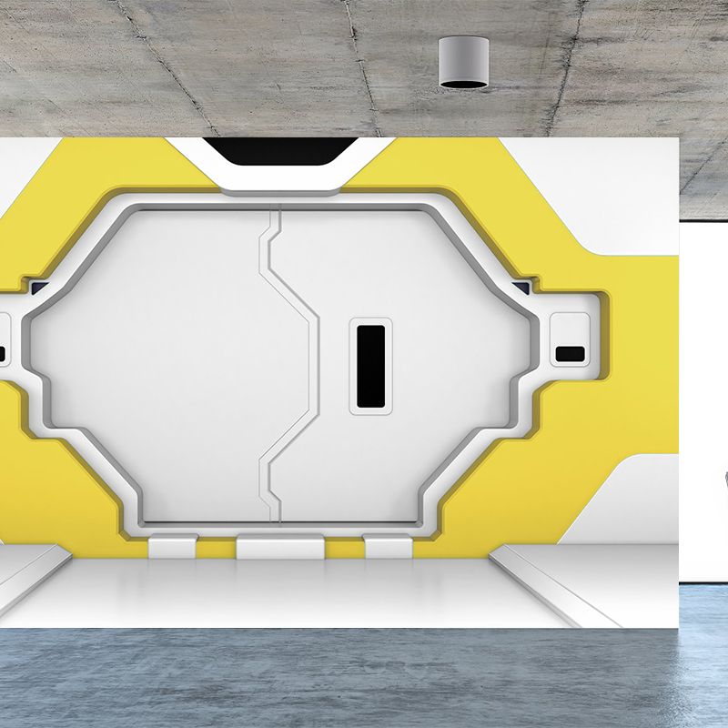 Fictieve capsule deur muur muurschildering felle kleur waterdicht muur decor voor jongenskamer