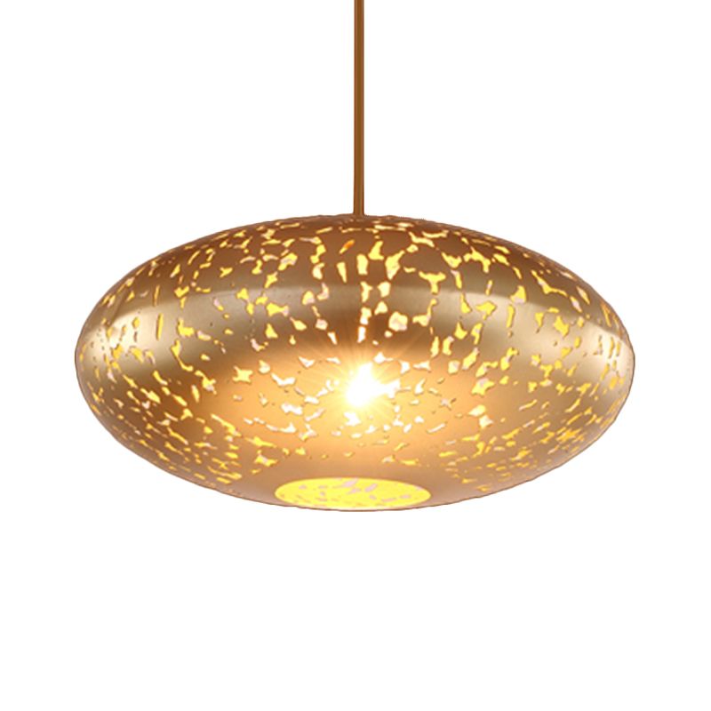 Metal Silver/Bronze/Brass Ceiling Lamp Lantern 1 Head Decorative Hanging Pendant Light for Bedroom