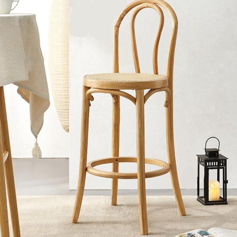 4 Legs Bar Stool Industrial Style Wooden Counter Height Stools