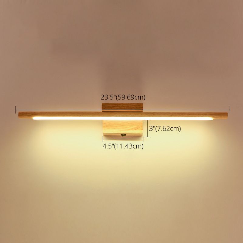 Modern Minimalist Style Linear Vanity Light Wood Single Vanity Light