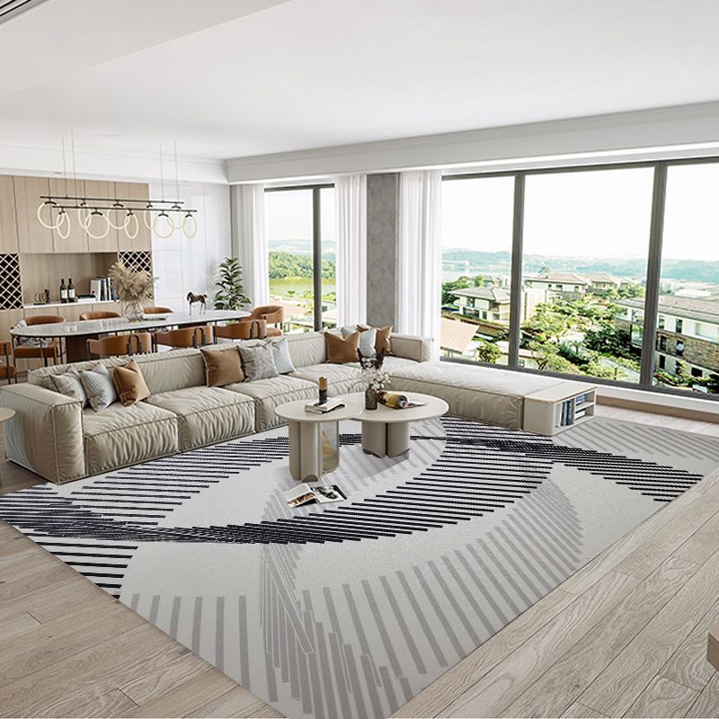 Navy Abstract Pattern Carpet PVC Modern Carpet Washable Carpet for Home Decor