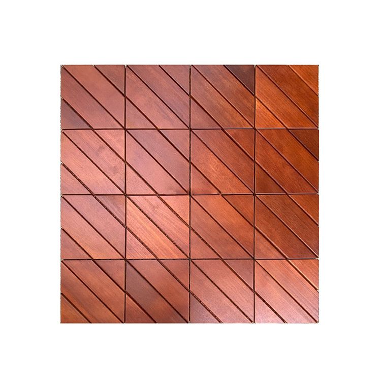 Solid Wood Deck Flooring Tiles Interlocking with Slip Resistant