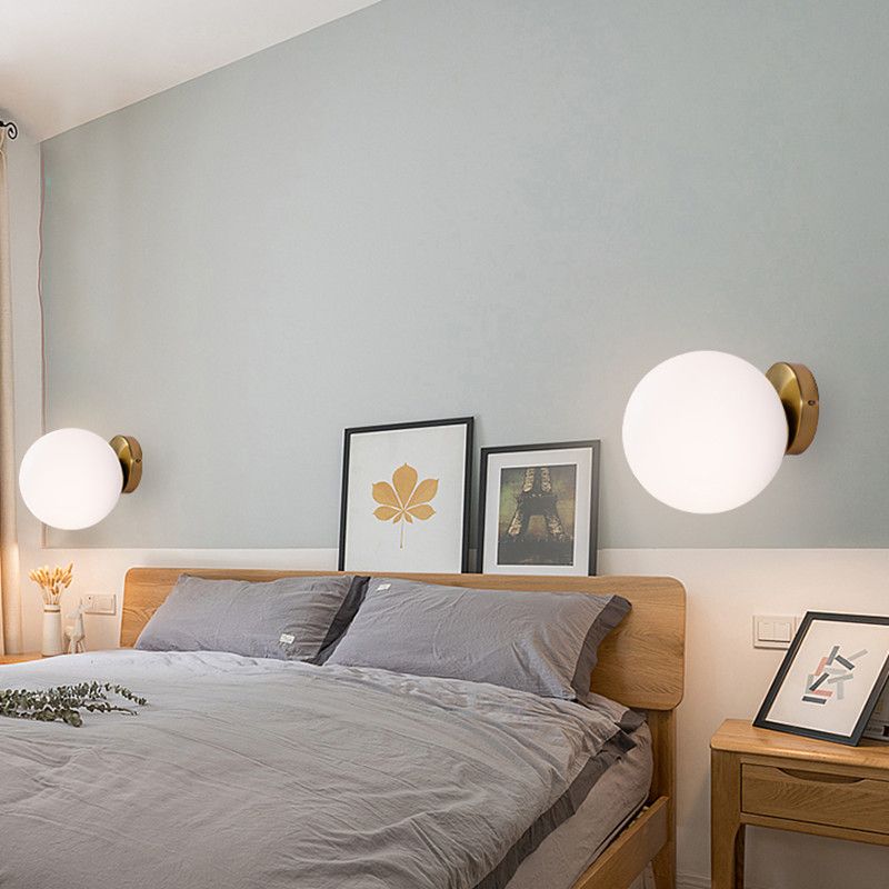 Moderne eenvoud glazen kogelwandlicht woonkamer wandlamp