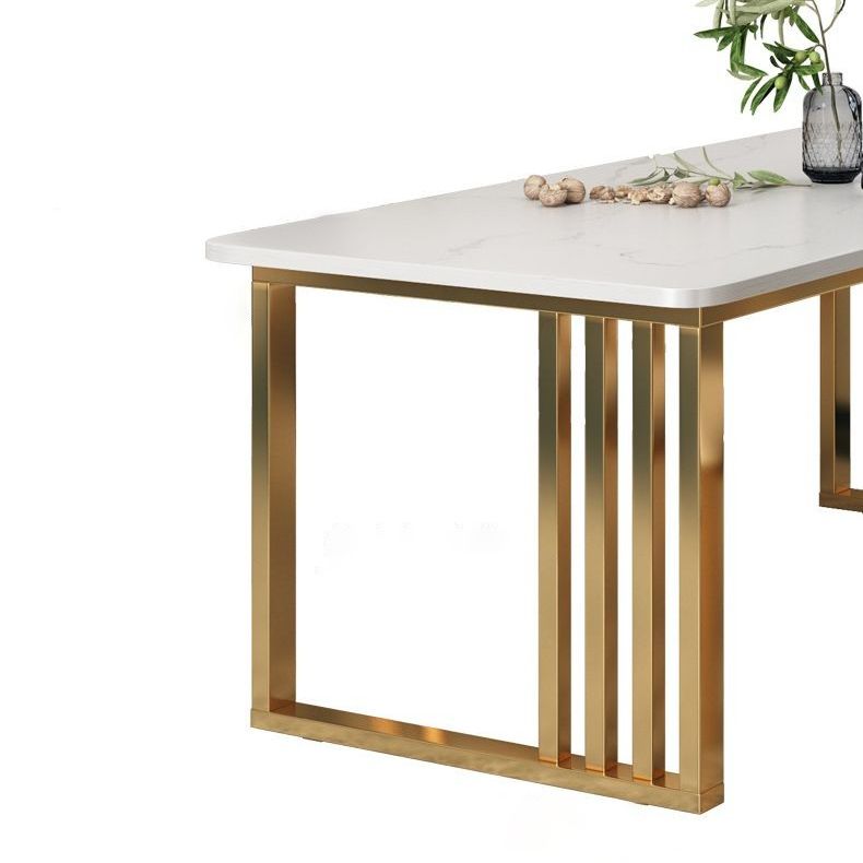 Metal and Slate Table Industrial Style Minimalist Home Rectangular Dining Table