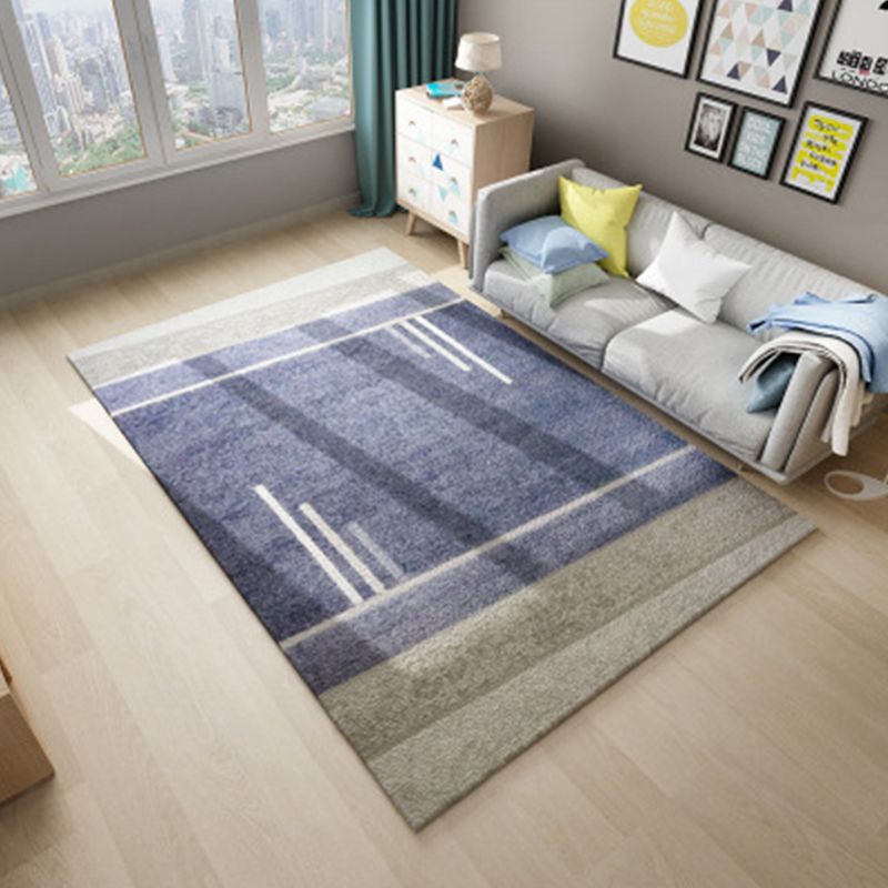 Nordic Living Room Rug Multicolor Abstract Print  Area Carpet Polyster Easy Care Machine Washable Indoor Rug