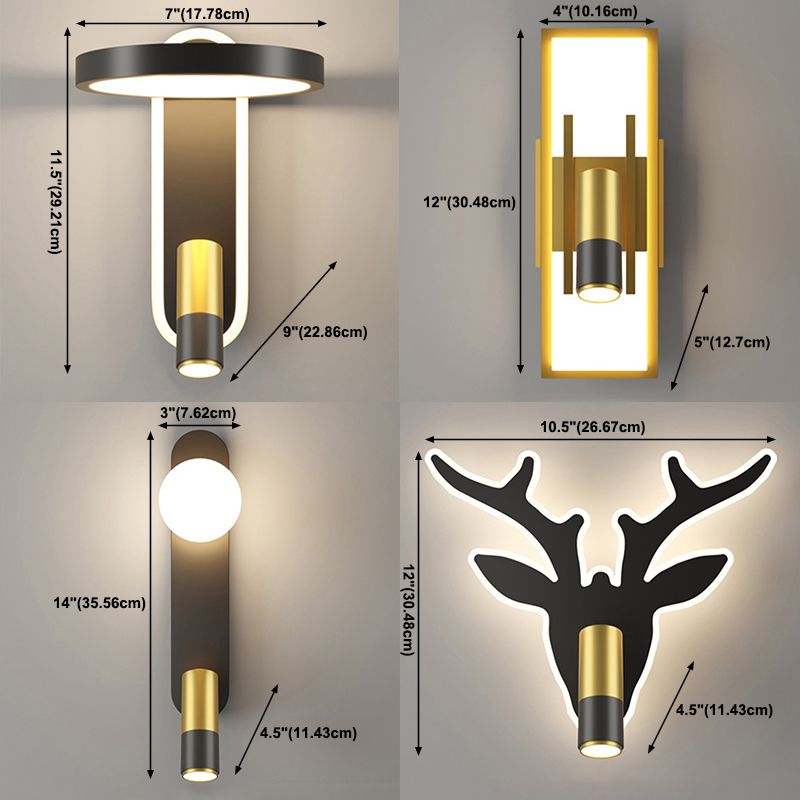 Nordic Metal Wall Light Geometric LED Reading Wall Sconce for Living Room