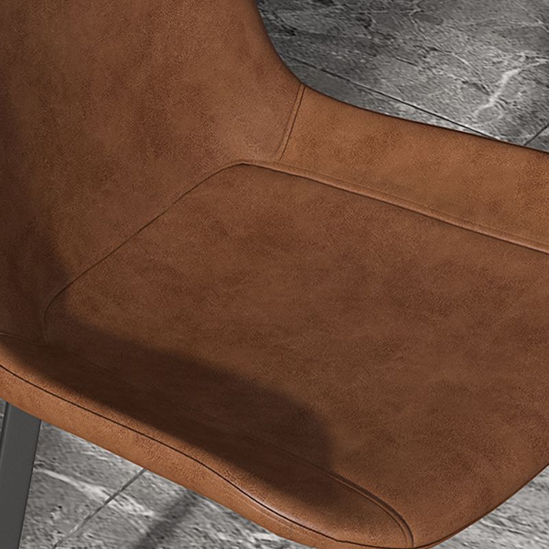 Leather Contemporary Counter & Bar Stools Matte Finish Indoor Stools with Metal Frame