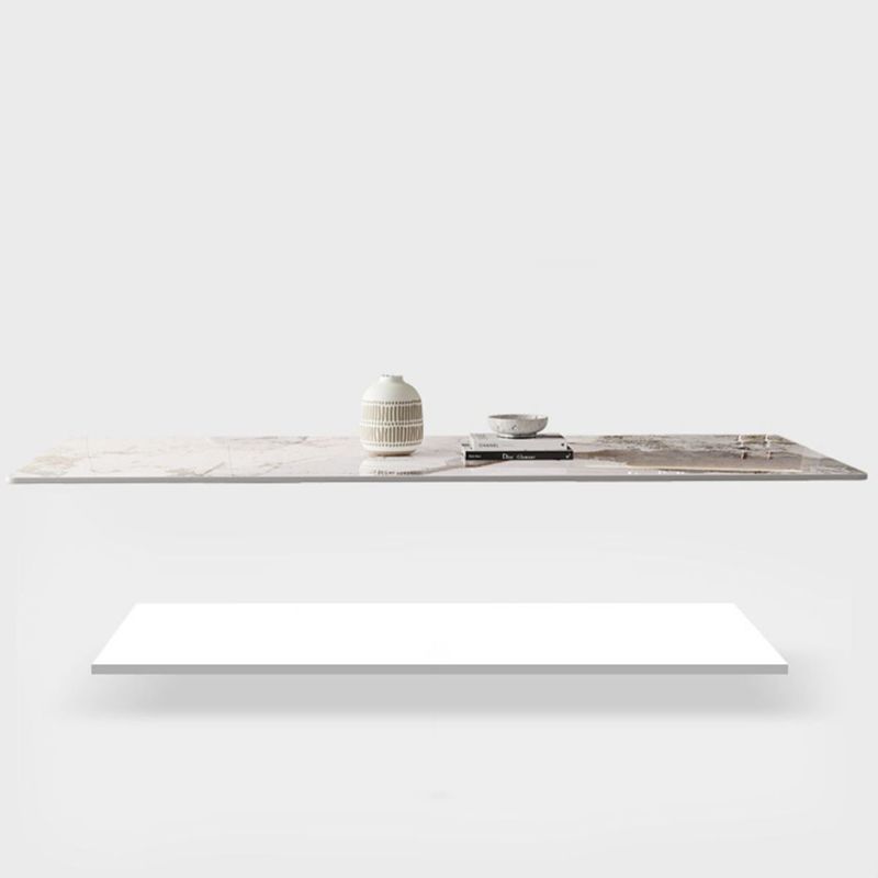 Sintered Stone Dining Table Modern Gold Furniture with Pedestal Steel Base