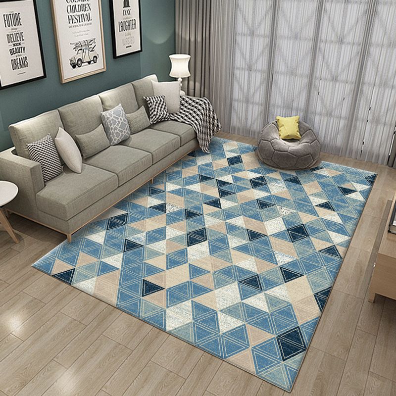 Modern Abstract Watercolor Rug Multi-Color Synthetics Rug Washable Anti-Slip Stain Resistant Area Carpet for Home