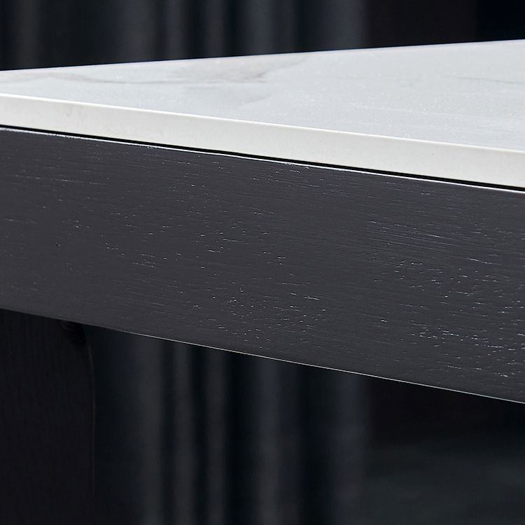 Mesa de comedor blanca de forma cuadrada Mesa de piedra sinterizada industrial con 4 patas